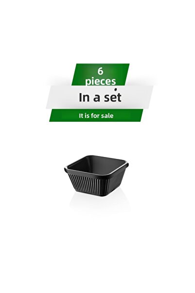Alezy 528 Göreme Melamine Thermostar Square Sauce Bowl 7 cm Black