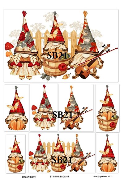 LİNEART SB21 نموذج جنوم منقوشة اللحية القزم النحاس ديكوباج - 30x42