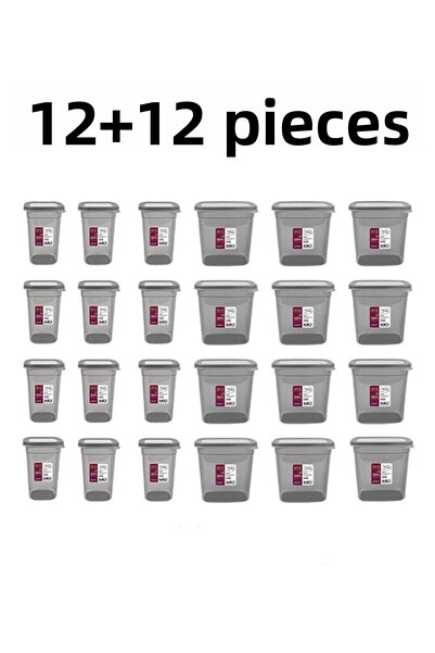 devigo 12 bucăți 1,1 l 12 bucăți 1,85 l 24 bucăți Set de recipiente de depozi...
