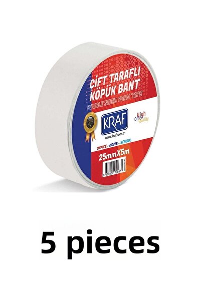 KRAF 5 bucăți 25 mm x 5 metri bandă dublu spumă