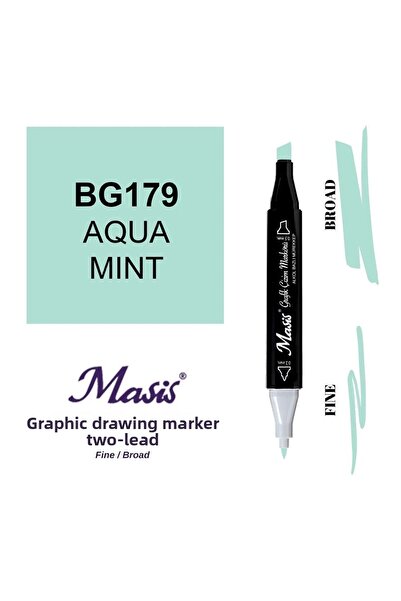 Masis Twin Double Tip Marker Pen 179 Aqua Mint