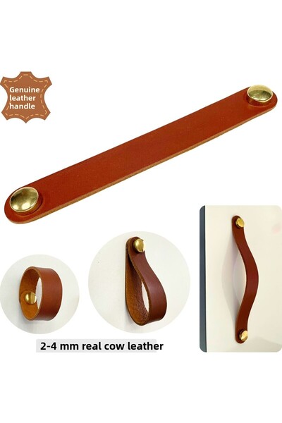 Generic Brand 2 bucăți mâner modern pentru dulap cu sertar din piele naturală...
