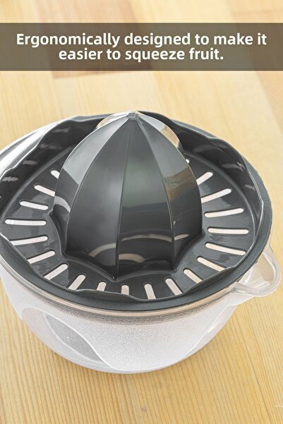 Meleni Home 400 ml Lemon and Citrus Juicer with Gray Chamber - Practical Orange Design