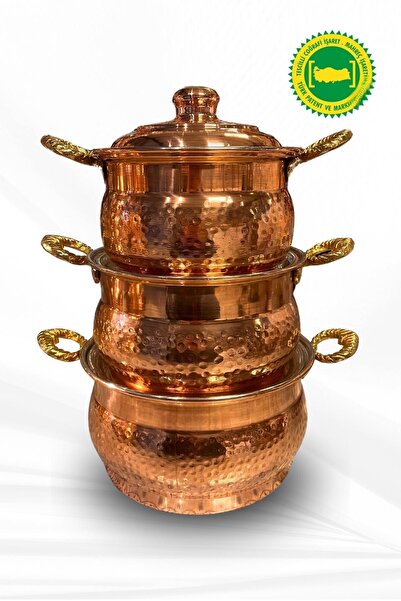 Yardımcı Bakır Since 1997 Forged Copper Marash Casserole Pot Set