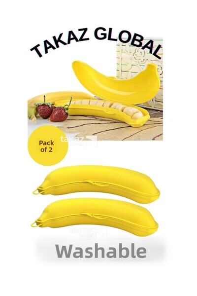 Takaz Global Washable Yellow Banana Storage Container