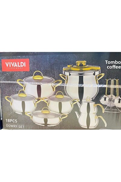 Vivaldi Gold 18 Piece Cookware Set