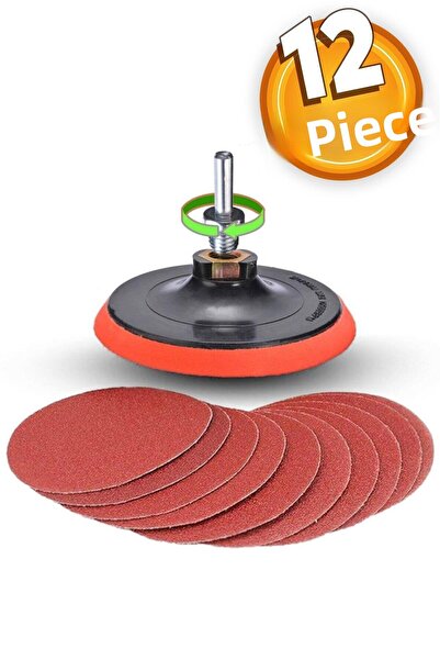 Badem10 مجموعة صنفرة فيلكرو + أداة حفر + قاعدة 115 مم (مجموعة 12 قطعة)