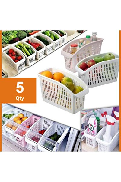 Silkyreal 5 Pieces White Editing Basket, Refrigerator and Cabinet Interior Or...