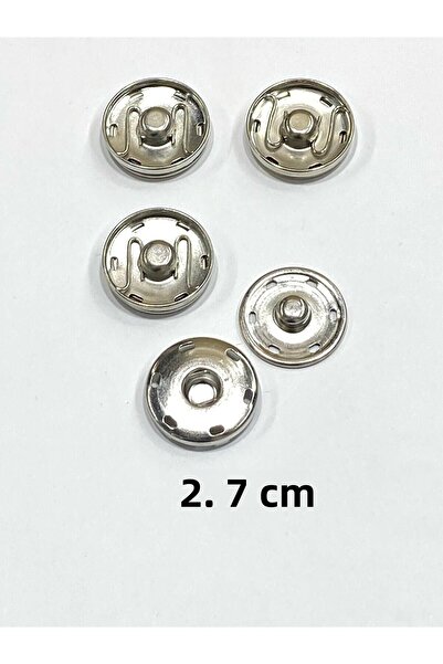 karantuhafiye Μεταλλικά κουμπώματα / Κουμπώματα για παλτό ζακέτα Μεγάλου μεγέθους / Σετ 4 τεμαχίων / 2,7 εκ. / Ασημί
