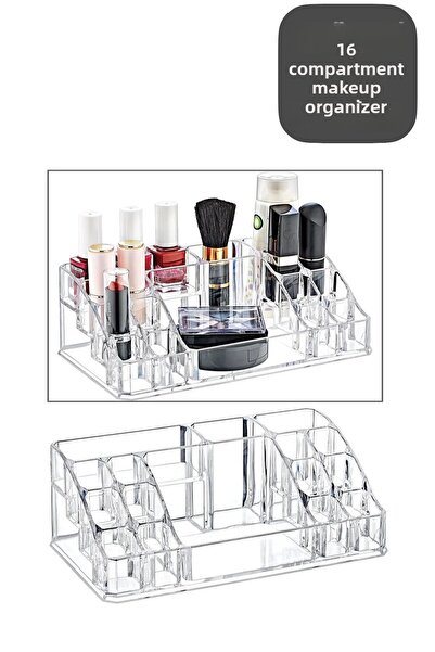 CocoVia 16 Διαμερίσματα Διαφανές Μακιγιάζ Organizer Πολλαπλών Χρήσεων Cosmeti...