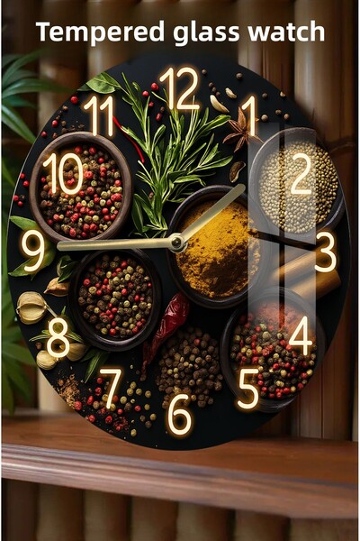 kutuTR 3D Look Tempered Glass Watch, Which Will Add Elegance to Your Kitchen and Living Space – 33 cm Csdw216