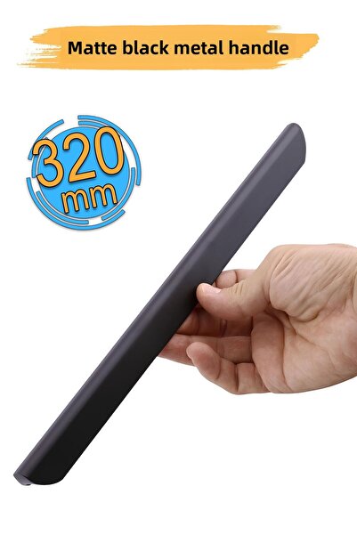 Badem10 Fırat Mâner metalic negru mat 320 mm 32 cm Mâner dulap sertar mobilă ...
