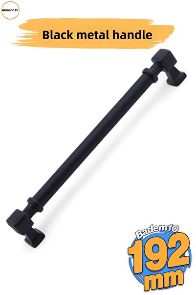 Badem10 Talas 192 mm ΜΑΥΡΗ Μεταλλική Λαβή Έπιπλα Συρτάρι Ντουλάπα Κουζίνας Ντ...