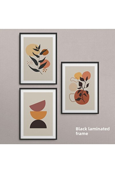 HOMEPACK Set cadru laminat negru 3 piese Pictură Hpn047