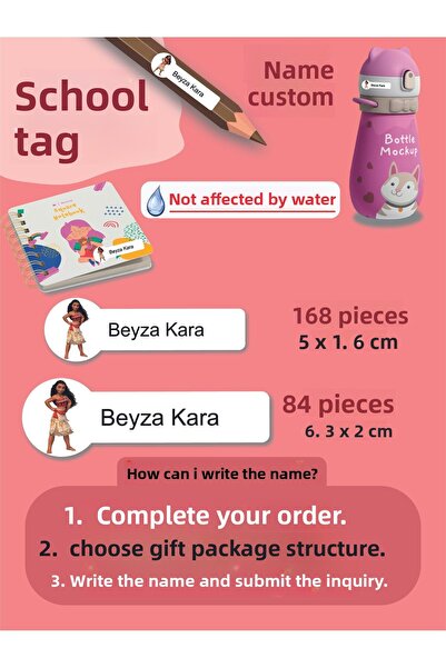 YUNUS COPY ملصق مدرسي على شكل قلم ودفتر ملاحظات، ملصق اسم مخصص قابل للكتابة -...