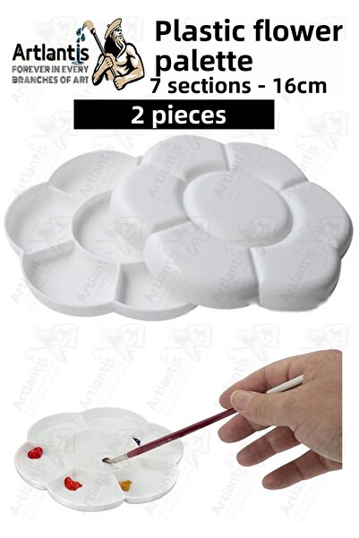Artlantis Paleta de flori din plastic 2 bucăți Paleta de vopsea cu flori 7 co...