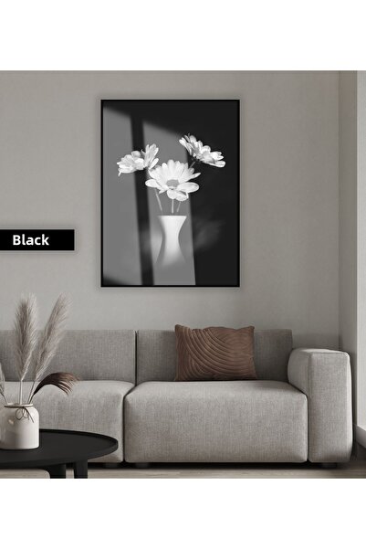 Harikabirev | MODEL DE FLORI VAZOLU NEGRU&ALB | TABLA DE STICLA TEMPLATA CU C...