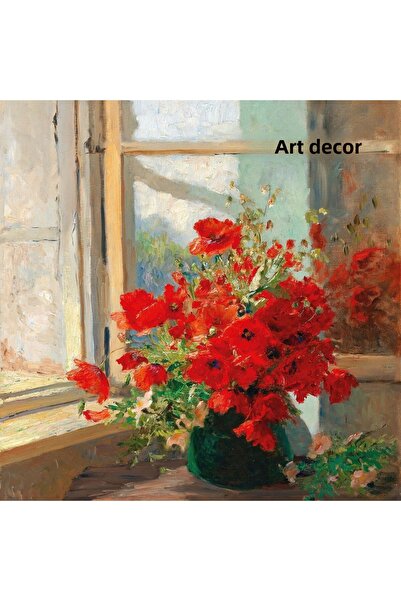 Sanart Vintage Painting with Frame, Oil Paint Print Painting, Framed Painting, Artistic Decor, Flower Painting