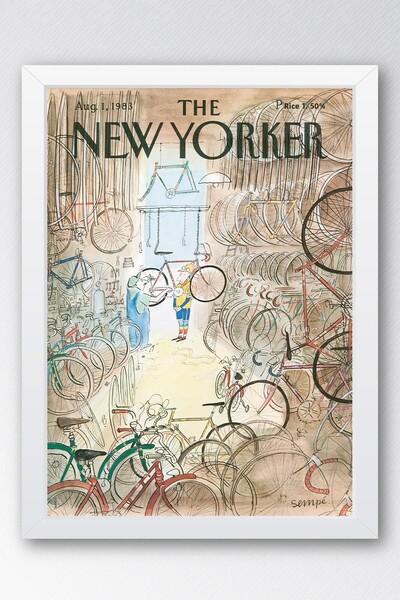 Saturn Pictură înrămată The New Yorker 1 august 1983 - Magazinul de biciclete...