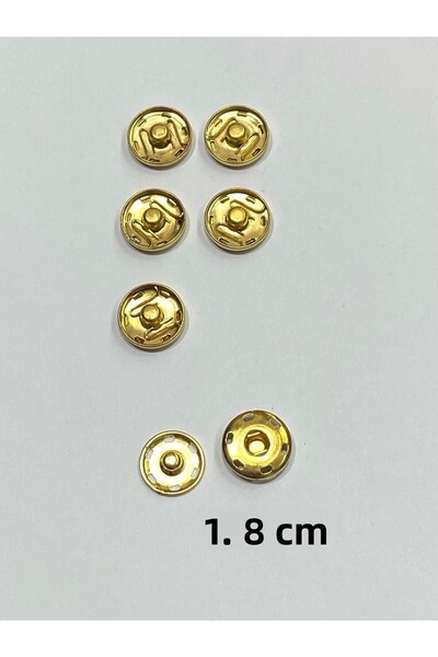karantuhafiye Μεταλλικά κουμπώματα / Κουμπώματα για ζακέτες / Σετ 6 τεμαχίων / 1,8 cm / Χρυσό
