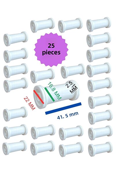 Eskişehir hobi sanat بكرة خيط حبل فارغة 25 قطعة لون أبيض