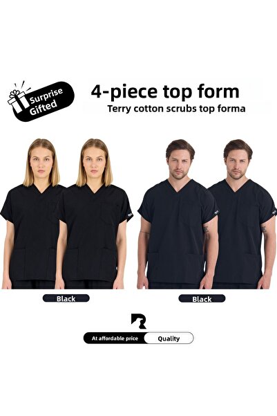 KARGA ÜNİFORMA SET DE 4 PIESE - Uniforme unisex cu mâneci liliac pentru asist...