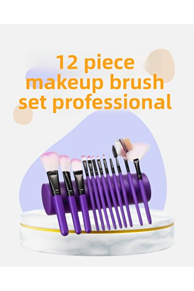 Clevora Set de 12 pensule de machiaj cu peri moi pentru un aspect natural, pentru utilizare zilnică și profesională