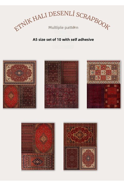 MirayDesign مجموعة من 10 ورق سكرابوكينج بتصميمات عرقية متعددة الأشكال مقاس A5