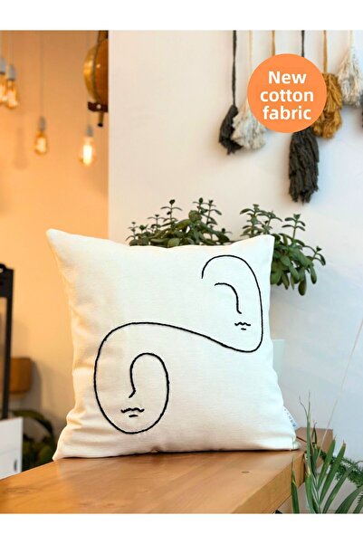 RahanDesign Bohemian Basic Pillow Case - Hand Embroidered Patterned 43X43Cm