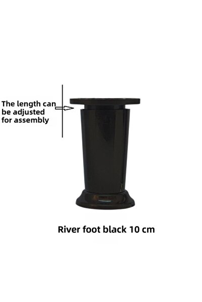 Adilon RIVER LEG, Picior pentru mobilier din plastic, 10 cm, Inclusiv șuruburi, Negru