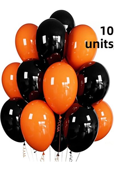 Baloncu Dükkanı بالونات سوداء وبرتقالية لامعة لحفلات التخرج والخطوبة وأعياد ا...
