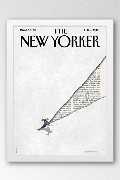 Saturn Pictură înrămată The New Yorker 4 februarie 2013 - Pictură de schi Pow...