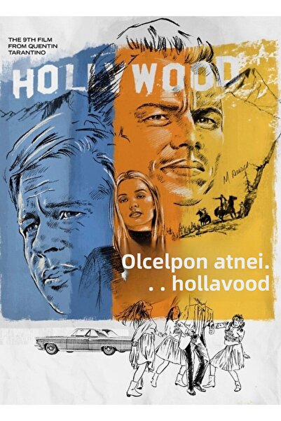 Universal A fost odată odată ceva la Hollywood, tablou decorativ din lemn cu ...