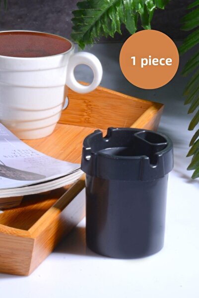 Tanemce 1 τμχ Μαύρο πλαστικό τασάκι - Αυτόματο δίσκο στάχτης χωρίς οσμή και μ...