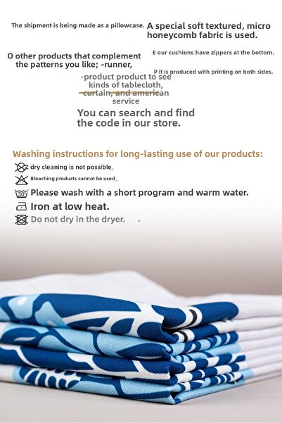 Cango Home Set de 4 huse de pernă cu model de frunze albastre imprimate digital - față-verso 4 km