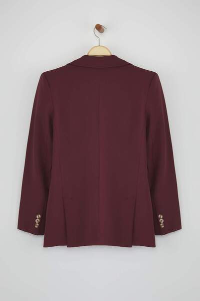 Trendyol Collection Limited Edition Burgundy Regular Lined Woven Blazer Jacket Twoaw23Bc00132