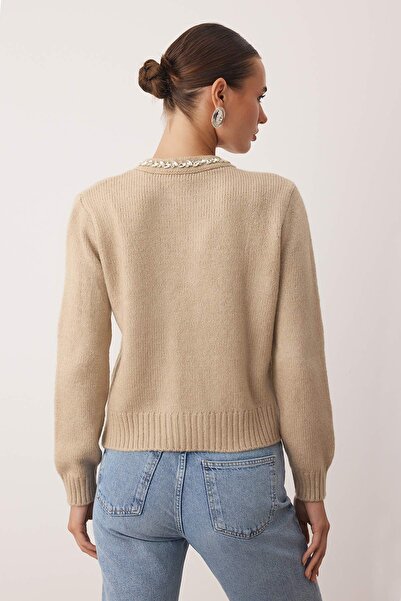 Trendyol Collection Ζακέτα πλεκτό με μαλακή υφή βιζόν TWOAW26HI00182