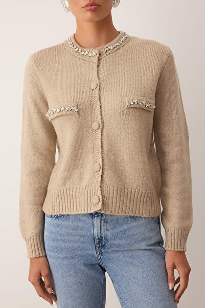 Trendyol Collection Ζακέτα πλεκτό με μαλακή υφή βιζόν TWOAW26HI00182