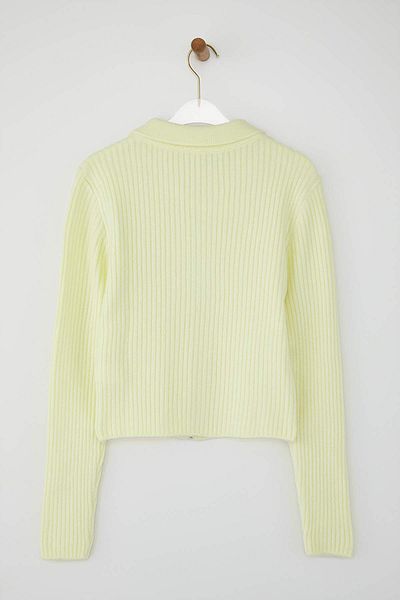 Trendyol Collection Yellow Soft Textured Zippered Knitwear Cardigan Twoaw26Hi00177