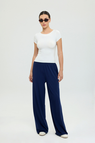 SHEISMONO Ultra Soft Boat Neck Short Sleeve Blouse Ecru