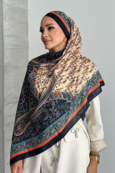 Stella Eşarp Πολύχρωμο μαλακό βαμβακερό σάλι με έθνικ σχέδιο Paisley
