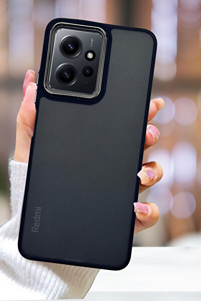 Fibaks Redmi Note 12 Case Metal Frame Colorful Frosted Transparent Cover with Sensitive Buttons