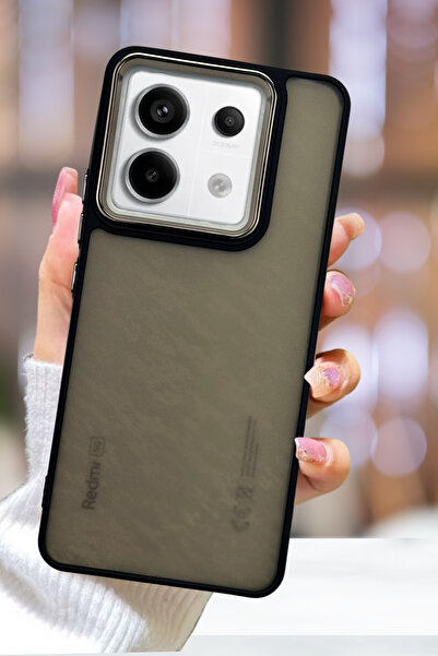 Fibaks Redmi Note 13 Pro 5g | Kılıf Metal Çerçeve Hassas Butonlu Renkli Buzlu Şeffaf Transparan Kapak