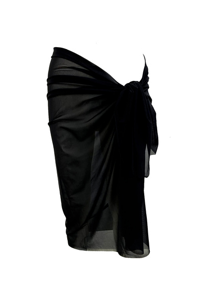 tarzınısec Stretchy Lycra Long Black Tulle Pareo 150X95 cm