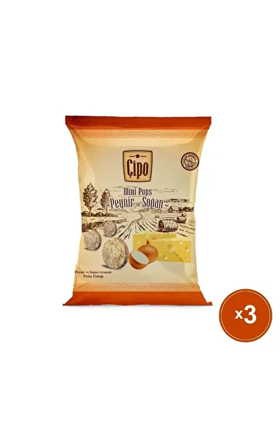 GLUTENSİZ FABRİKA Chipotle Cheese and Onion Flavored Rice Puffs 60 g X 3 Pack (Gluten Free & Vegan)
