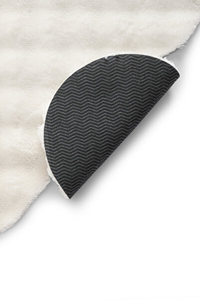 Raschel Carpet Lazer Kesim Krem Yumuşak Bubble Kaymaz Özel Taban Peluş Halı Yolluk