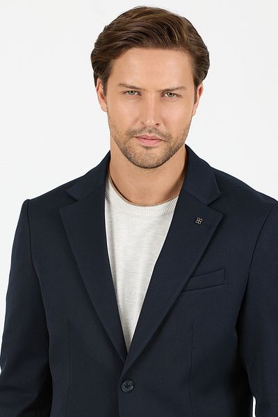 Frappoli Rollex Men's Navy Blue Lycra Fabric 2026 Winter Sports Blazer Jacket