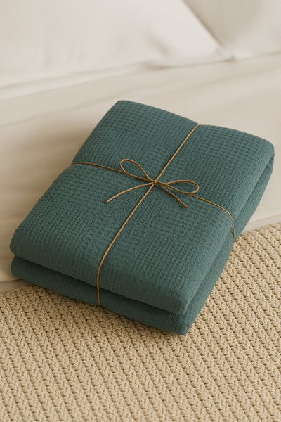 CANDAN ÇEYİZ Double Pike Summer 100% Cotton Anti-Sweat Natural Waffle 200X235 Summer Pike