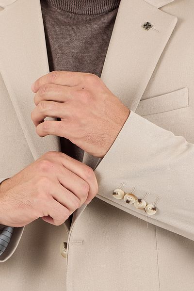 Frappoli Rollex Men's Cream Lycra Fabric 2026 Winter Sports Blazer Jacket