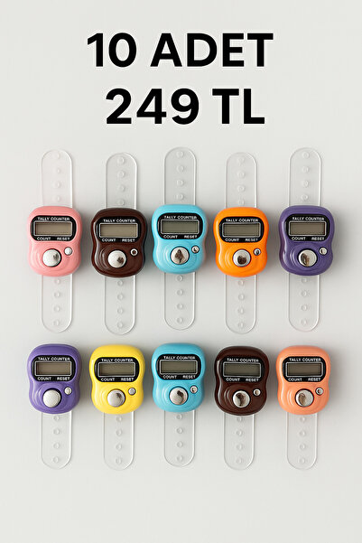 zikirmatik 10 Adet Karışık Renk - Yüzük Tesbih Zikir Matik Namaz Zikir - Karı...